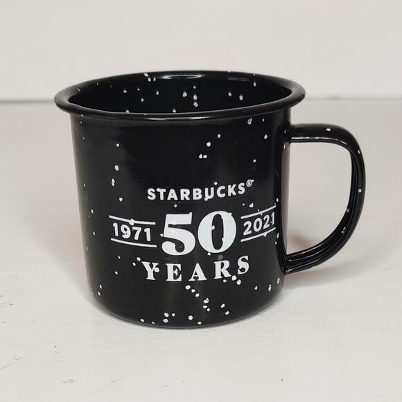Starbucks Black Enamel Metal Espresso Mug 50th Anniversary Birthday - Picture 10 of 10